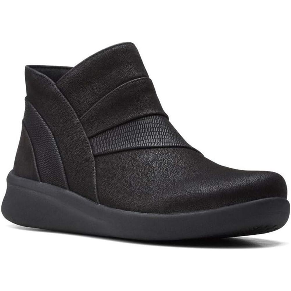 NEW! Clarks Womens Sillian 2.0 Rise - Black Synthetic‎ 6.5M